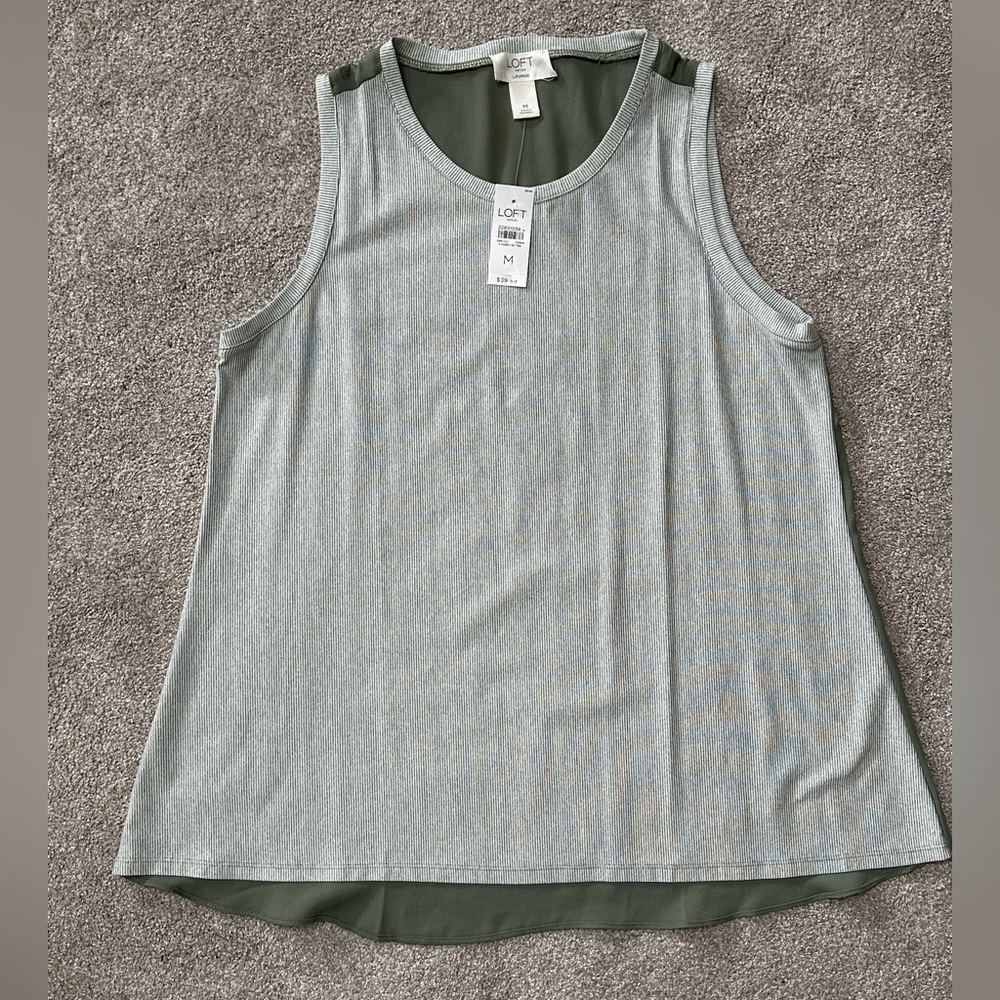 Women’s Loft mixed fabric sleeveless top, size M, new with tags